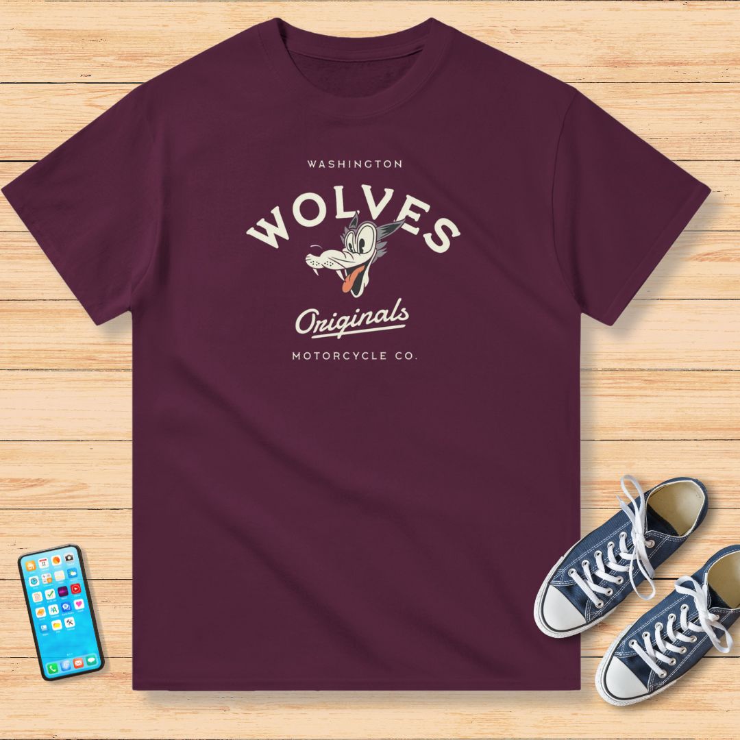 Washington Wolves Moto T-Shirt Bordeaux