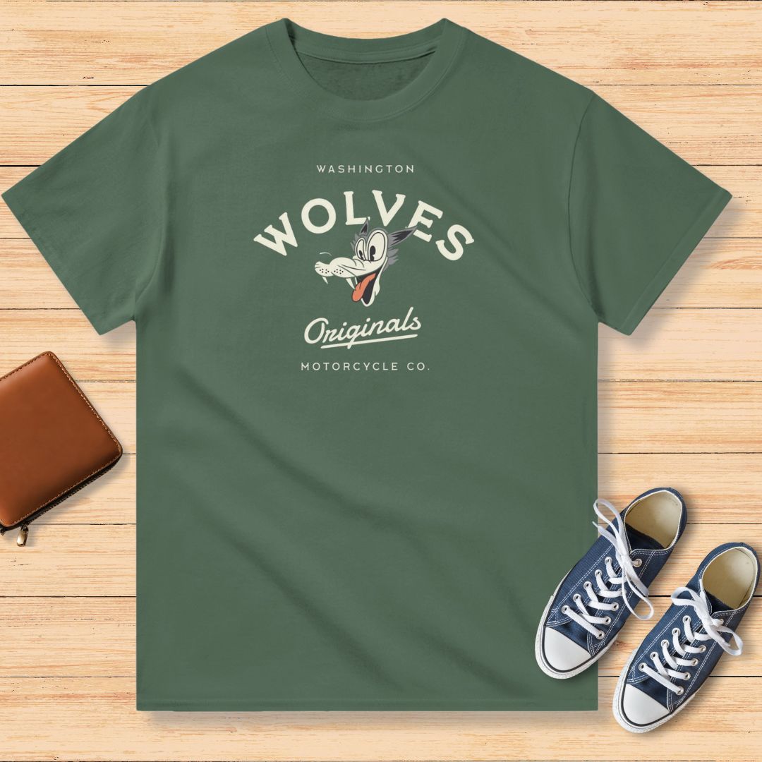 Washington Wolves Moto T-Shirt Vert militaire