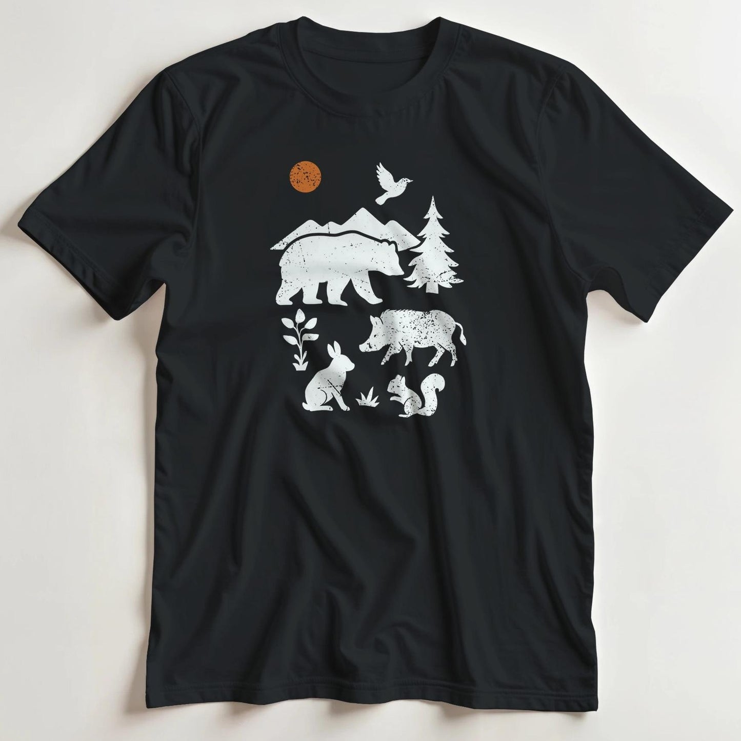 T-shirt en coupe unisexe et 100% coton en Noir 2XL imprimé avec un design Ours T-Shirt .