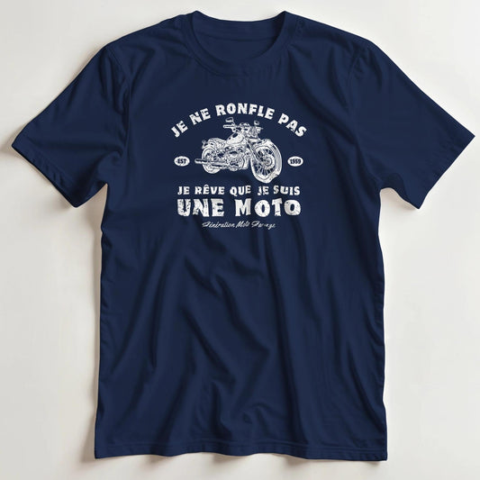 T-shirt en coupe unisexe et 100% coton en Marine S imprimé avec un design Je Ne Ronfle Pas T-Shirt .