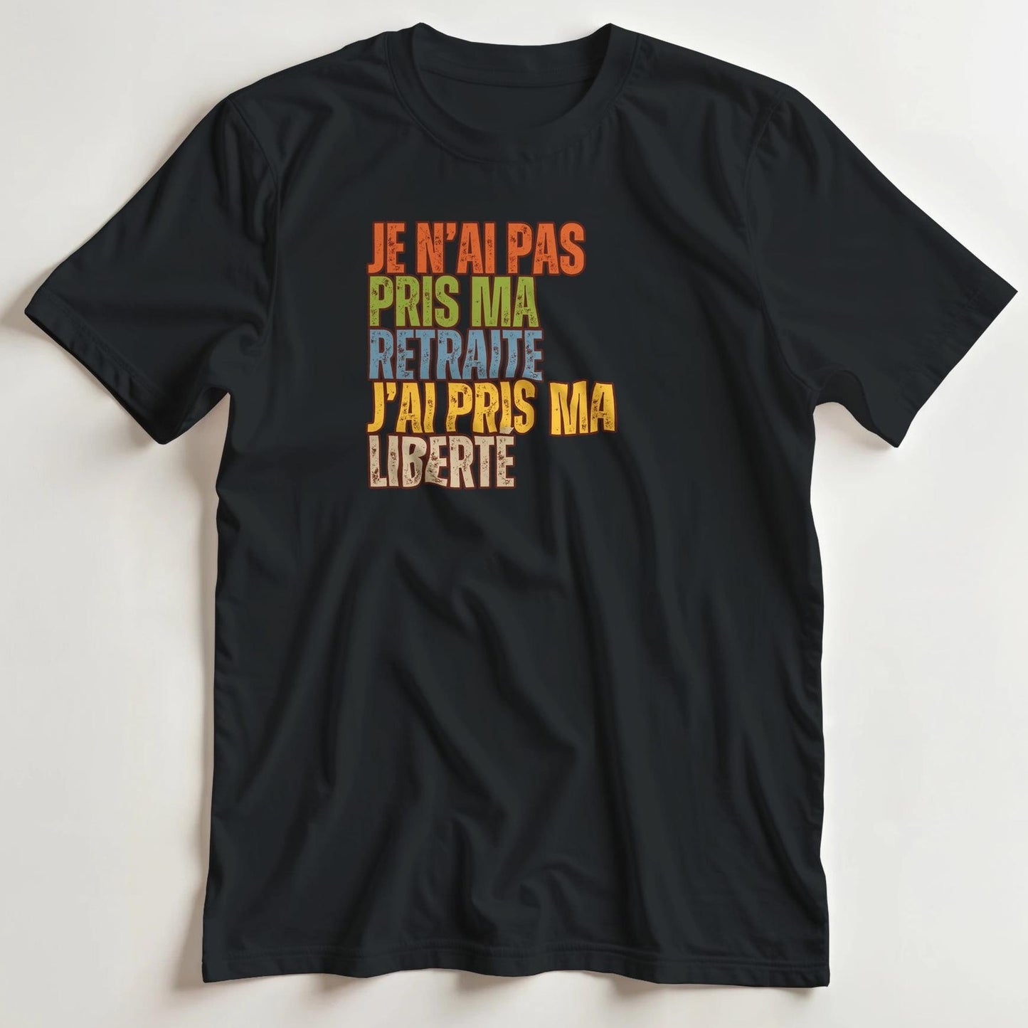 T-shirt en coupe unisexe et 100% coton en Noir L imprimé avec un design Ma Liberté T-Shirt .