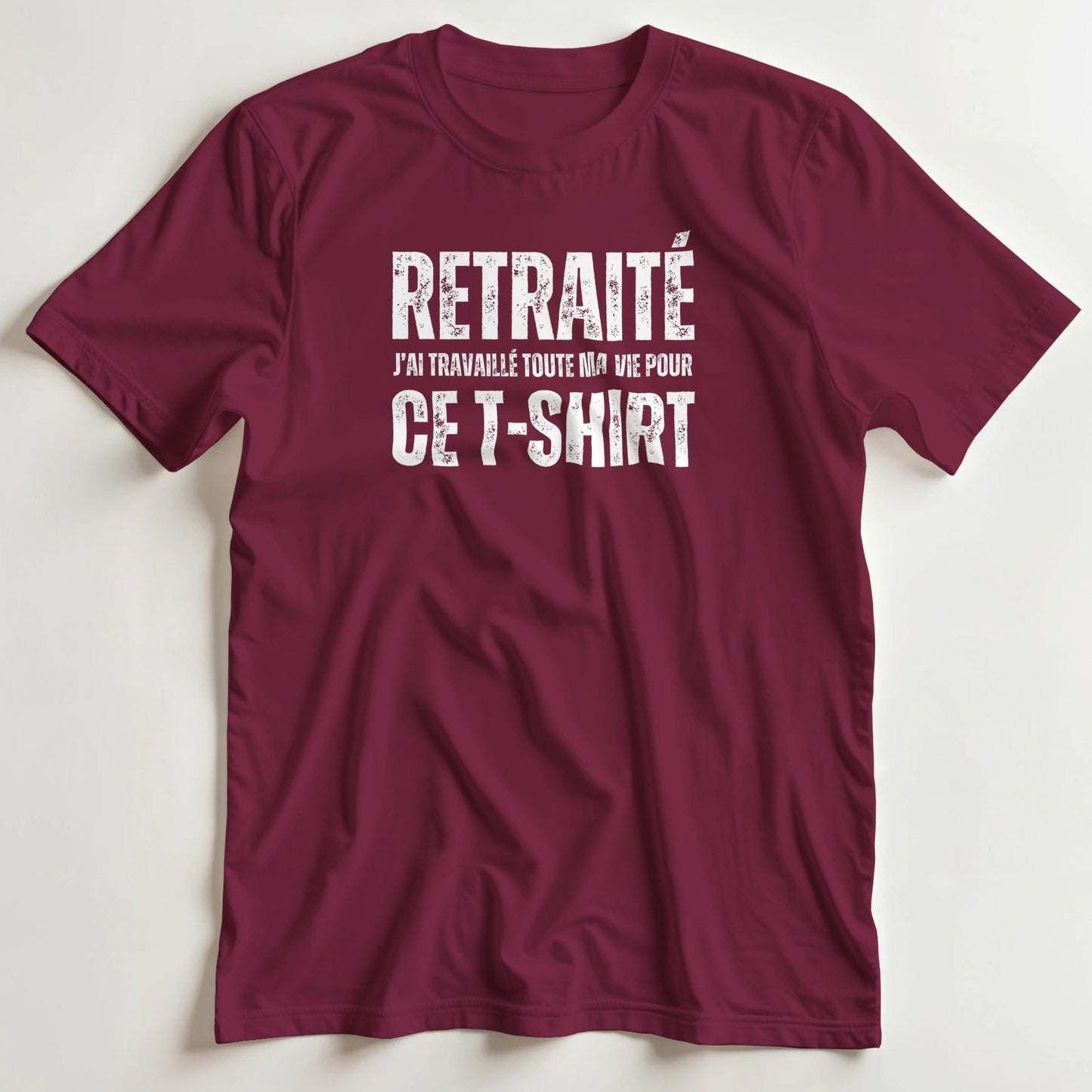 T-shirt en coupe unisexe et 100% coton en Bordeaux M imprimé avec un design Toute Ma Vie T-Shirt .