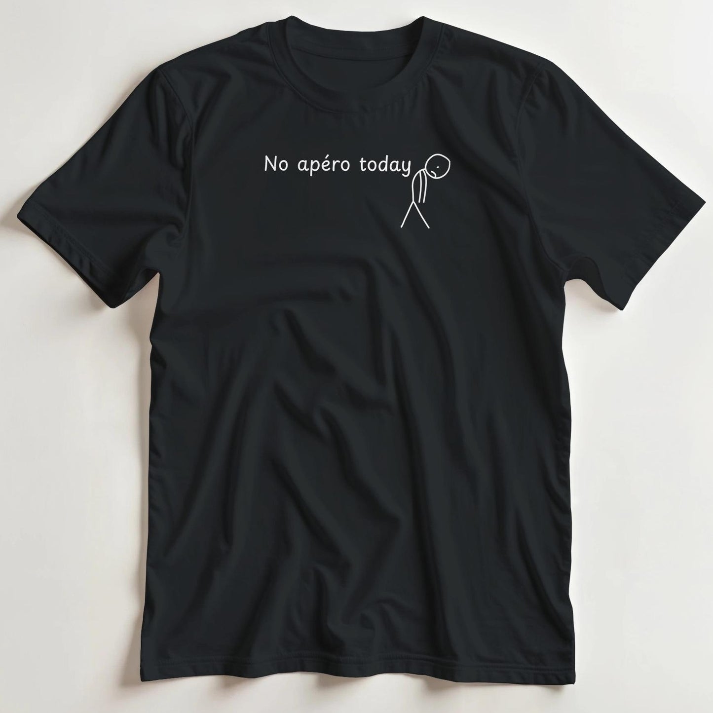 T-shirt en coupe unisexe et 100% coton en Noir L imprimé avec un design No Apéro T-Shirt .