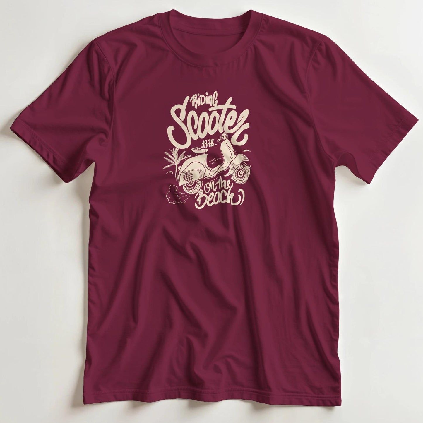 T-shirt en coupe unisexe et 100% coton en Bordeaux XL imprimé avec un design Scooter 78 T-Shirt .