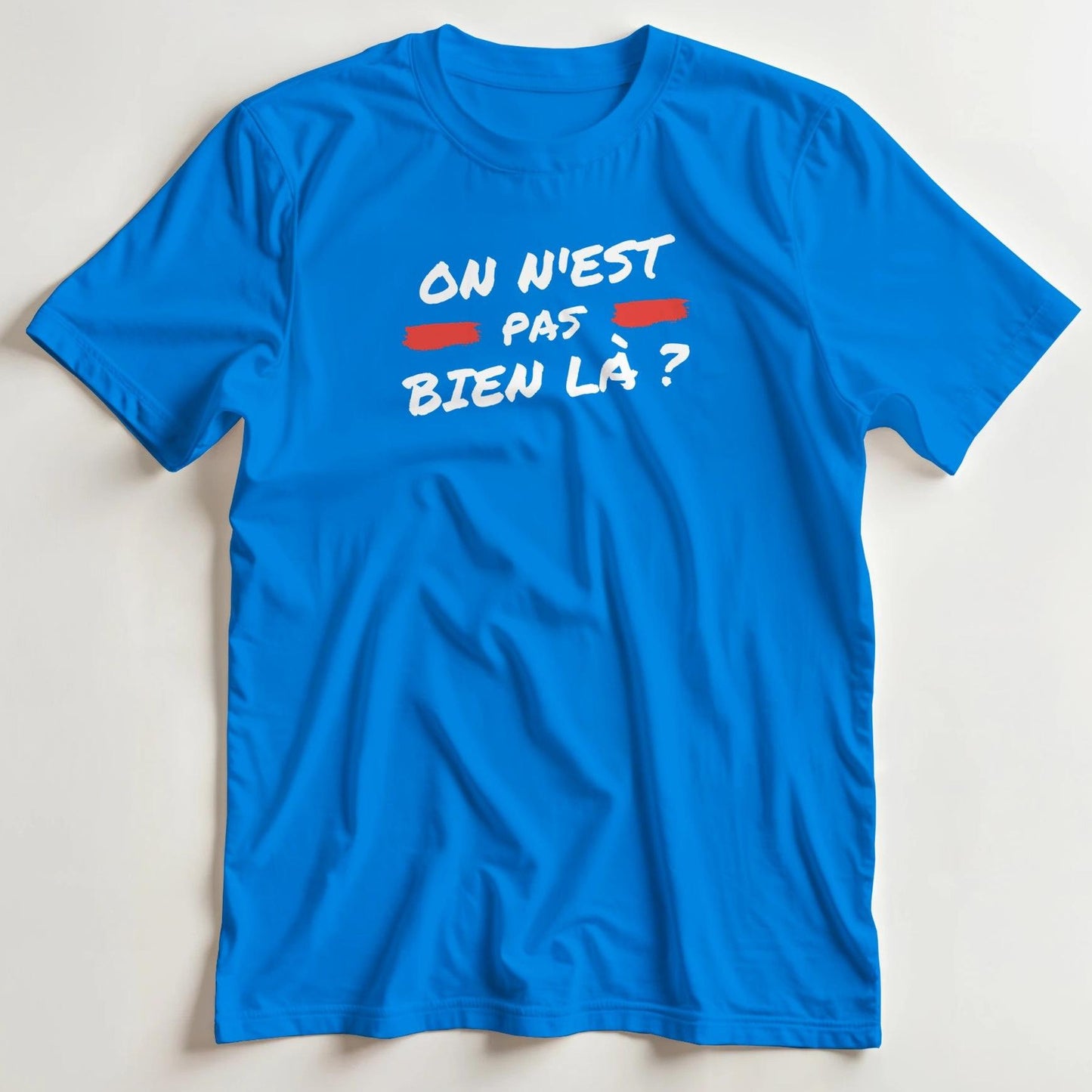 T-shirt en coupe unisexe et 100% coton en Royal 3XL imprimé avec un design On N'est Pas T-Shirt .