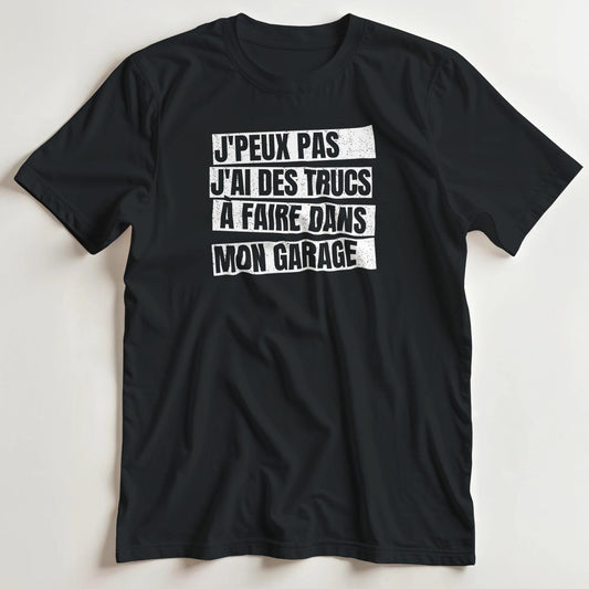 T-shirt en coupe unisexe et 100% coton en Noir S imprimé avec un design J'Peux Pas Bloc T-Shirt .