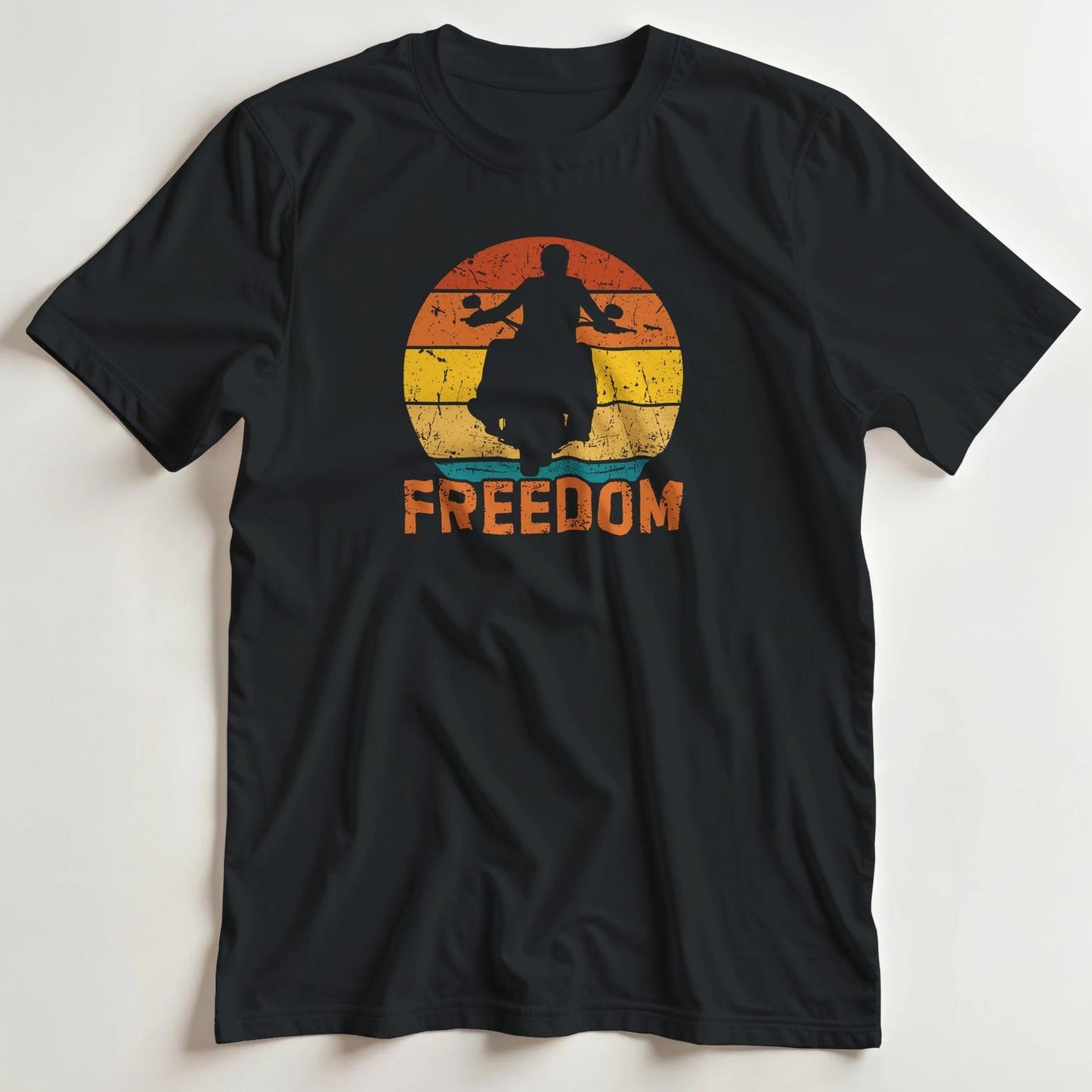 T-shirt en coupe unisexe et 100% coton en Noir M imprimé avec un design Freedom T-Shirt .