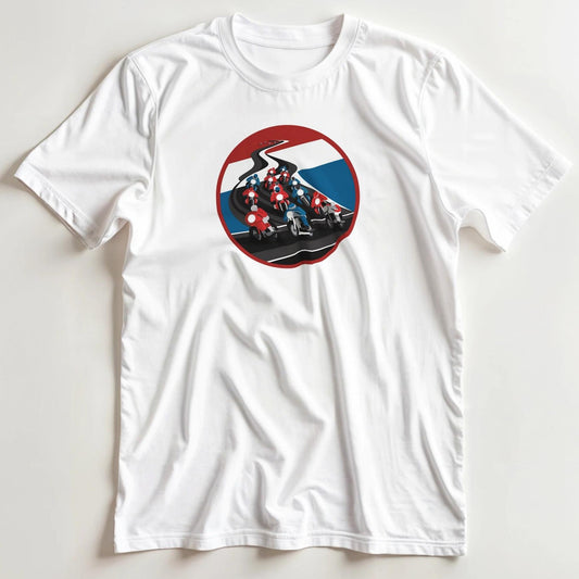 T-shirt en coupe unisexe et 100% coton en Blanc S imprimé avec un design Race 1930s T-Shirt .