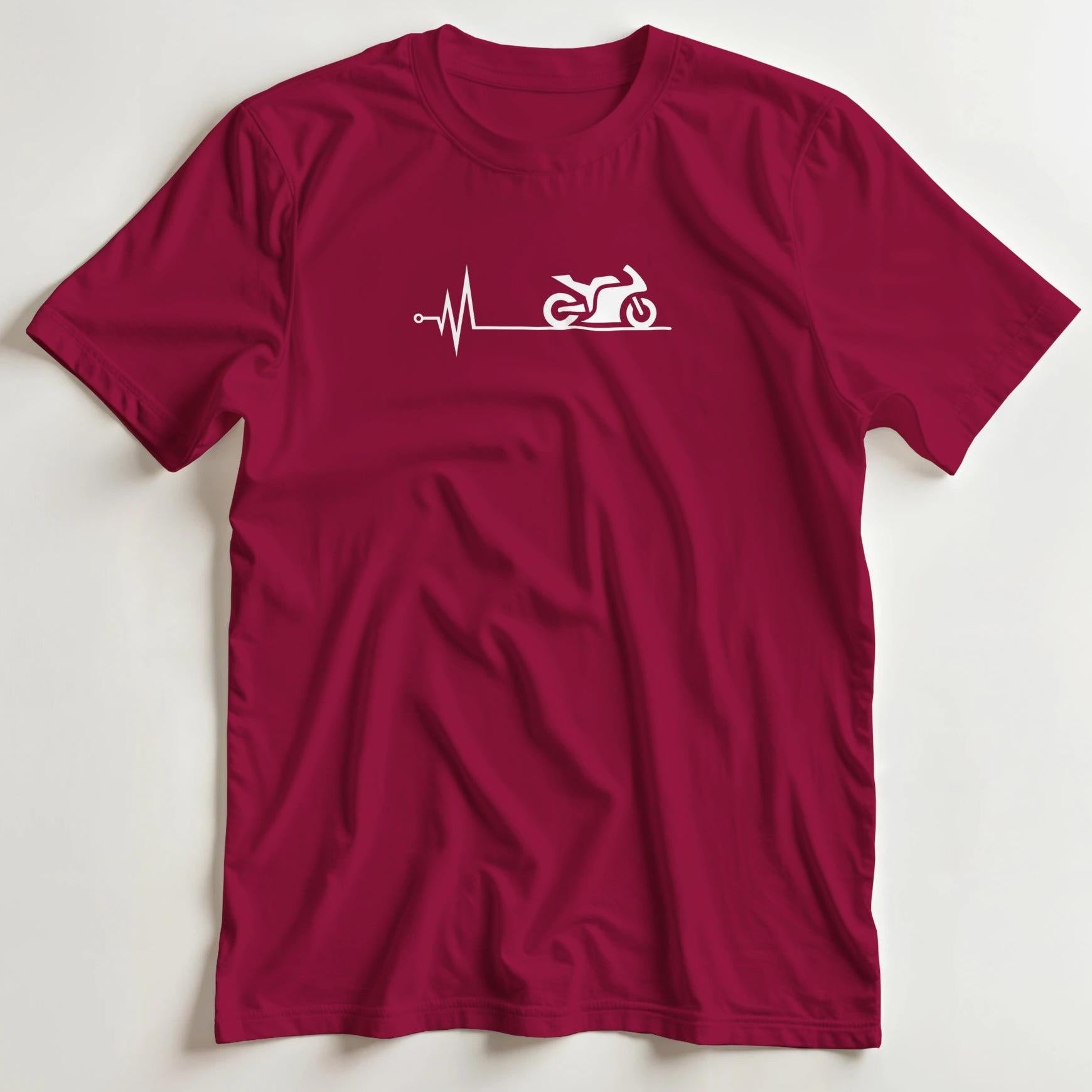 T-shirt en coupe unisexe et 100% coton en Rouge cardinal S imprimé avec un design Battement de Coeur T-Shirt .