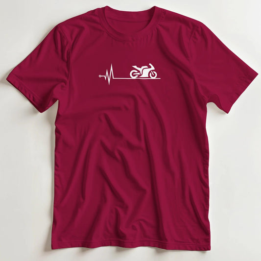 T-shirt en coupe unisexe et 100% coton en Rouge cardinal S imprimé avec un design Battement de Coeur T-Shirt .