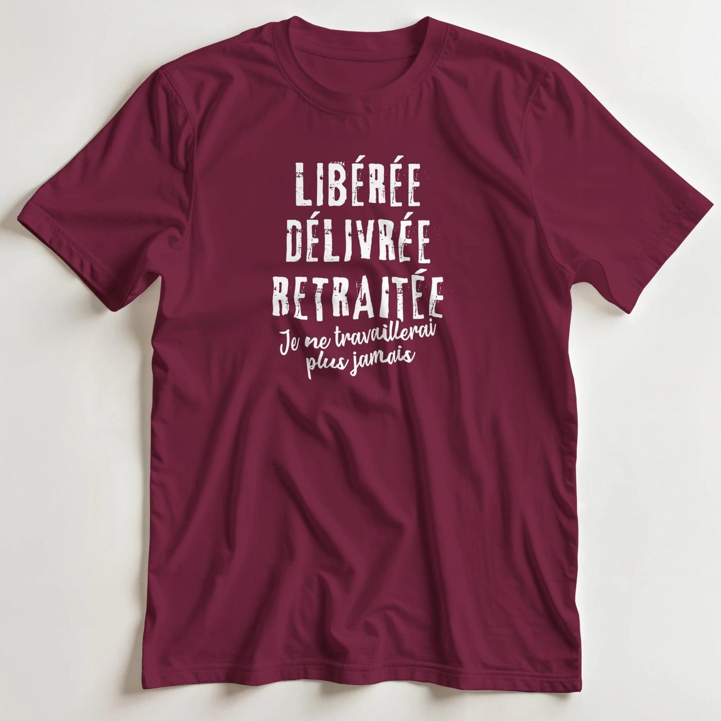T-shirt en coupe unisexe et 100% coton en Bordeaux M imprimé avec un design Libérée T-Shirt .