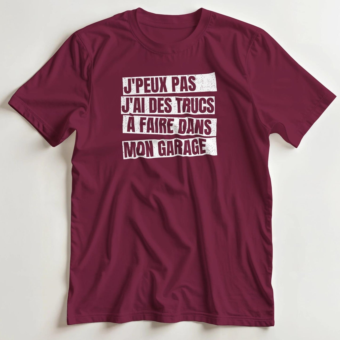 T-shirt en coupe unisexe et 100% coton en Bordeaux M imprimé avec un design J'Peux Pas Bloc T-Shirt .