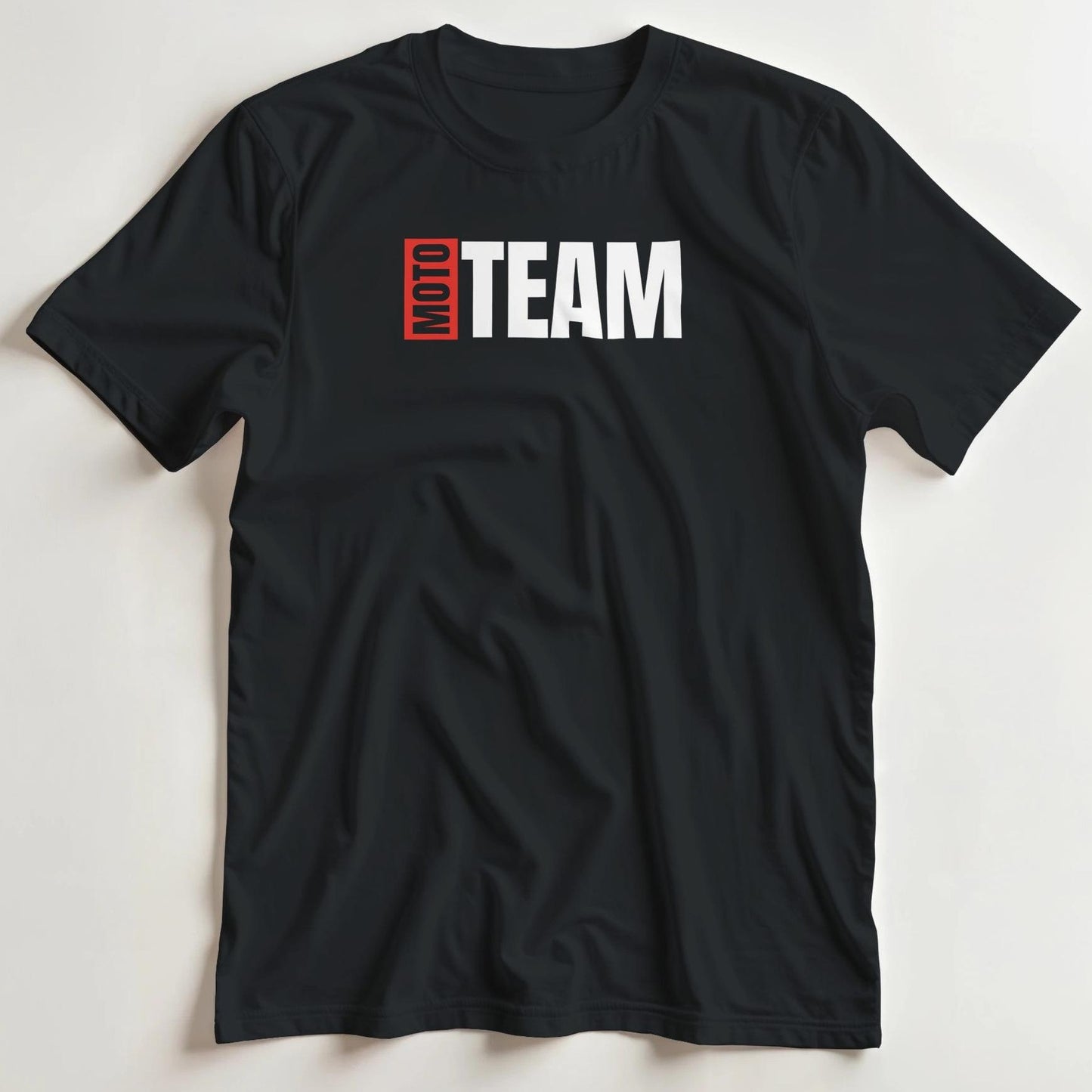 T-shirt en coupe unisexe et 100% coton en Noir 3XL imprimé avec un design Moto Team T-Shirt .