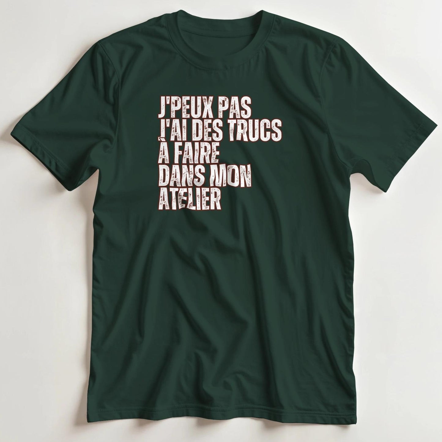 T-shirt en coupe unisexe et 100% coton en Forest Green 2XL imprimé avec un design J'Peux Pas Mon Atelier T-Shirt .