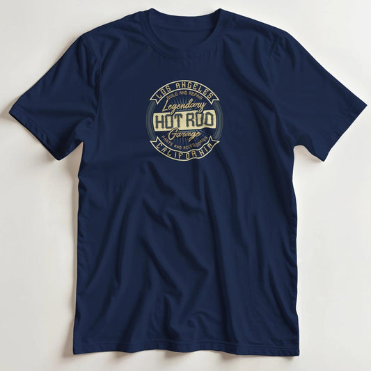 T-shirt en coupe unisexe et 100% coton en Marine S imprimé avec un design LA Hot Rod T-Shirt .