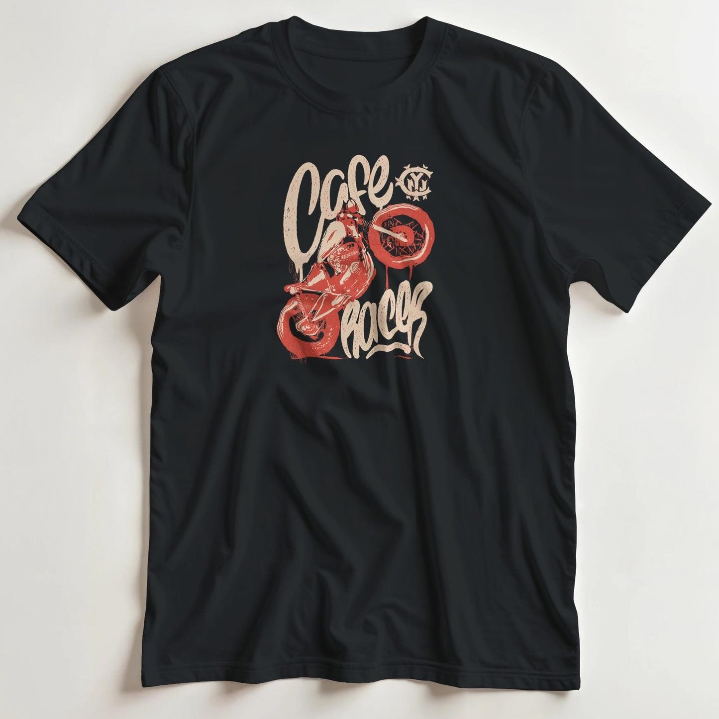 T-shirt en coupe unisexe et 100% coton en M imprimé avec un design Cafe Racer Coral T-Shirt .