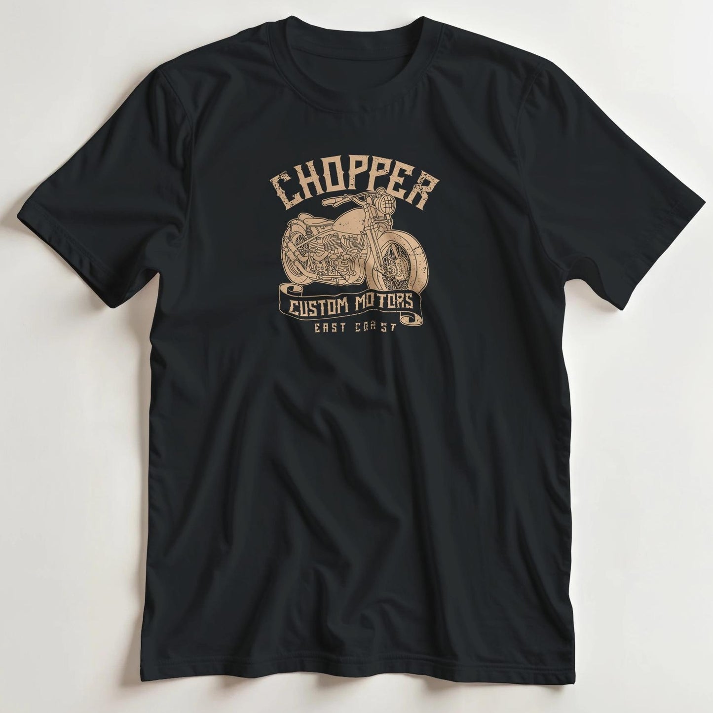 T-shirt en coupe unisexe et 100% coton en Noir L imprimé avec un design Chopper East Coast T-Shirt .