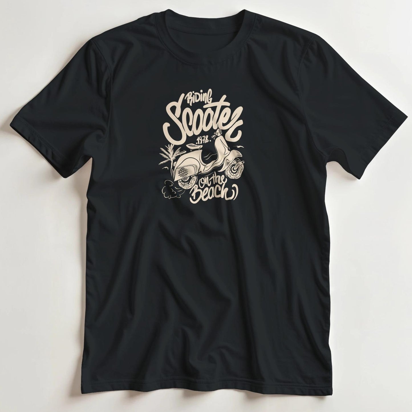 T-shirt en coupe unisexe et 100% coton en Noir XL imprimé avec un design Scooter 78 T-Shirt .