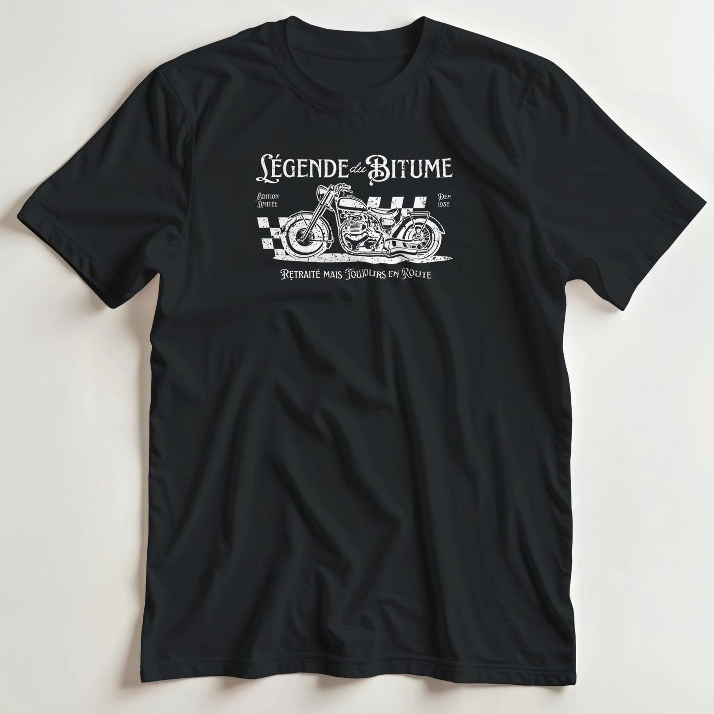 T-shirt en coupe unisexe et 100% coton en Noir M imprimé avec un design Bitume T-Shirt .