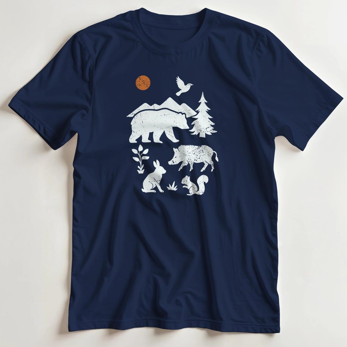 T-shirt en coupe unisexe et 100% coton en Marine XL imprimé avec un design Ours T-Shirt .