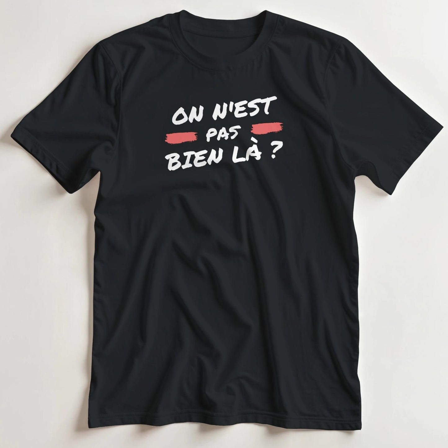 T-shirt en coupe unisexe et 100% coton en Noir 3XL imprimé avec un design On N'est Pas T-Shirt .