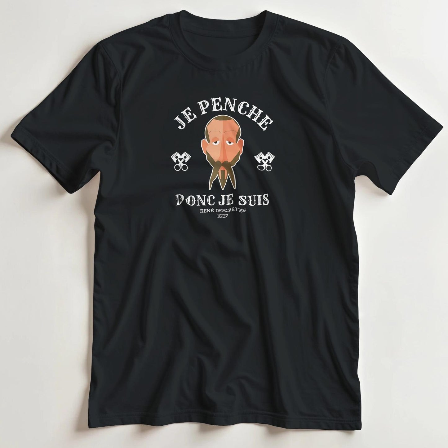 T-shirt en coupe unisexe et 100% coton en Noir XL imprimé avec un design Je Penche, Donc Je Suis T-Shirt .