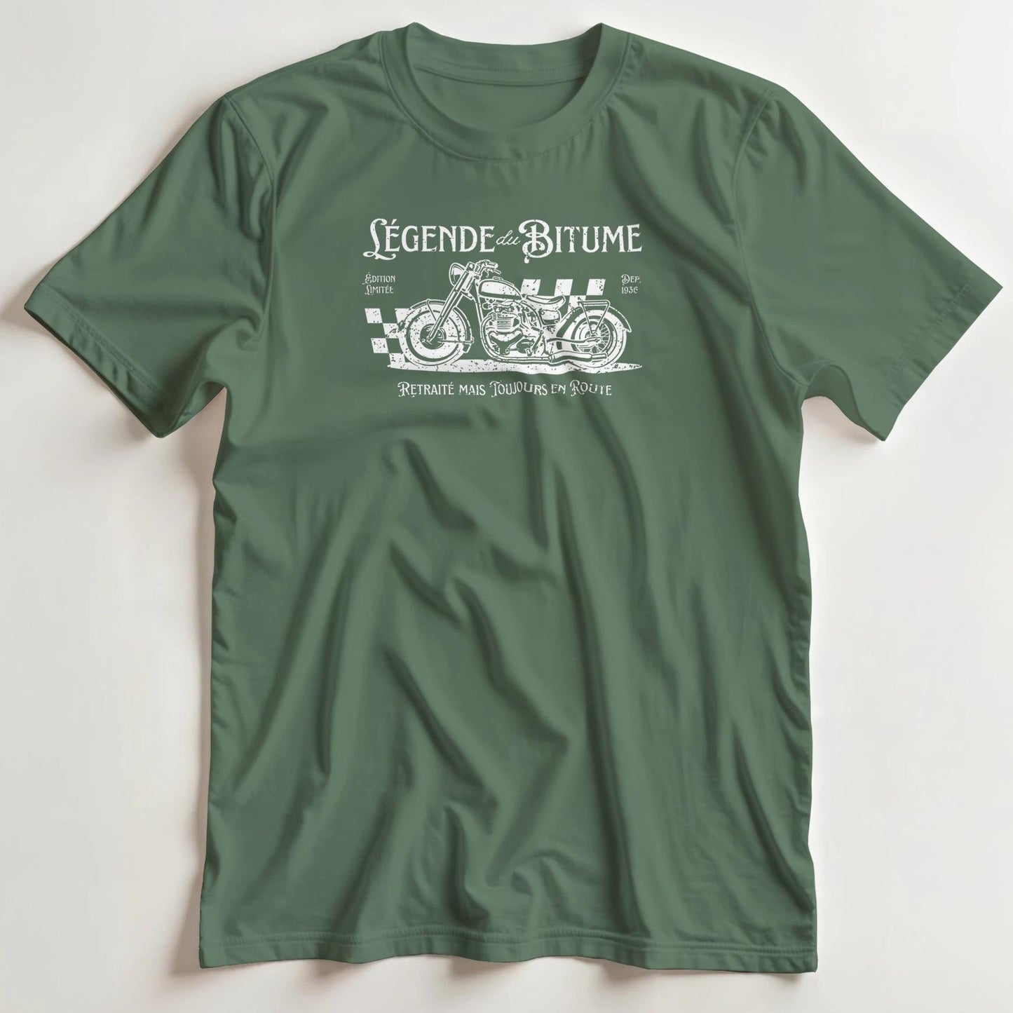 T-shirt en coupe unisexe et 100% coton en Vert Mil. 3XL imprimé avec un design Bitume T-Shirt .
