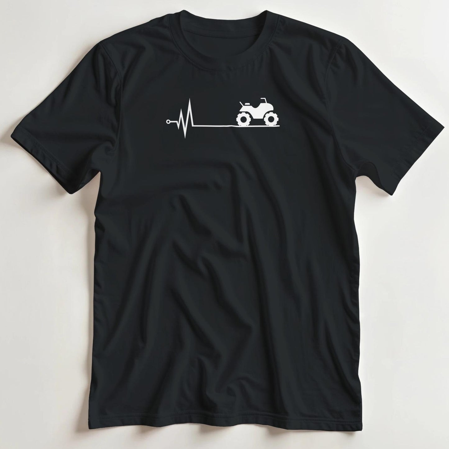 T-shirt en coupe unisexe et 100% coton en Noir M imprimé avec un design Coeur Quad T-Shirt .