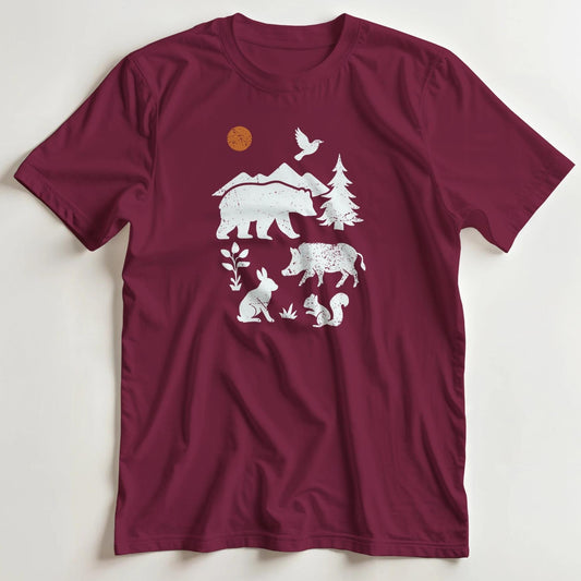 T-shirt en coupe unisexe et 100% coton en Bordeaux S imprimé avec un design Ours T-Shirt .