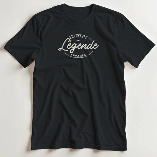 T-shirt en coupe unisexe et 100% coton en Noir imprimé avec un design Légende T-Shirt .