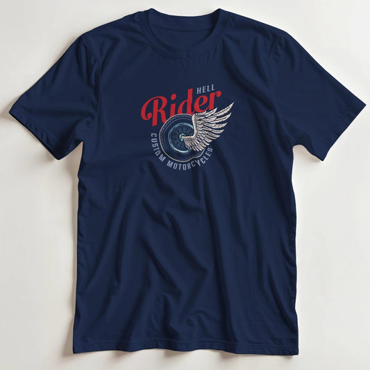T-shirt en coupe unisexe et 100% coton en Marine S imprimé avec un design Hell Rider Custom T-Shirt .