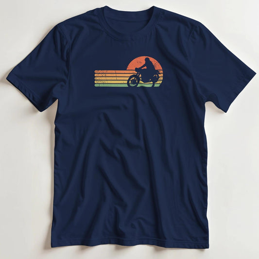 T-shirt en coupe unisexe et 100% coton en Marine S imprimé avec un design Vintage Moto T-Shirt .
