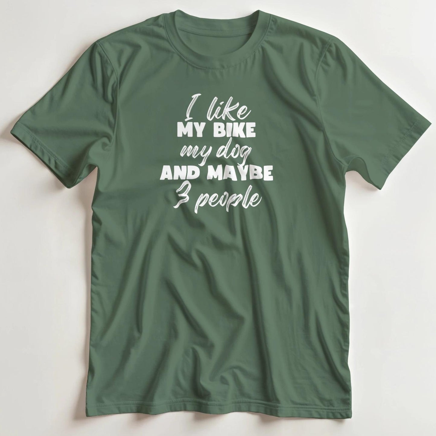 T-shirt en coupe unisexe et 100% coton en Vert Mil. XL imprimé avec un design My Bike My Dog T-Shirt .