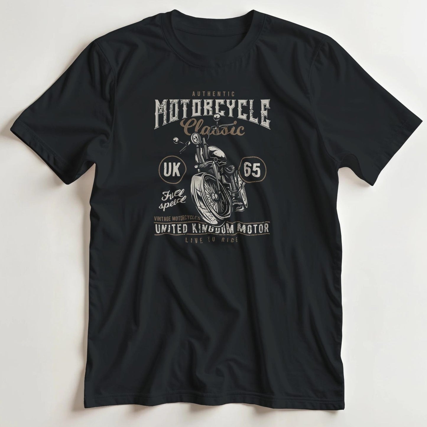 T-shirt en coupe unisexe et 100% coton en Noir S imprimé avec un design UK 65 T-Shirt .