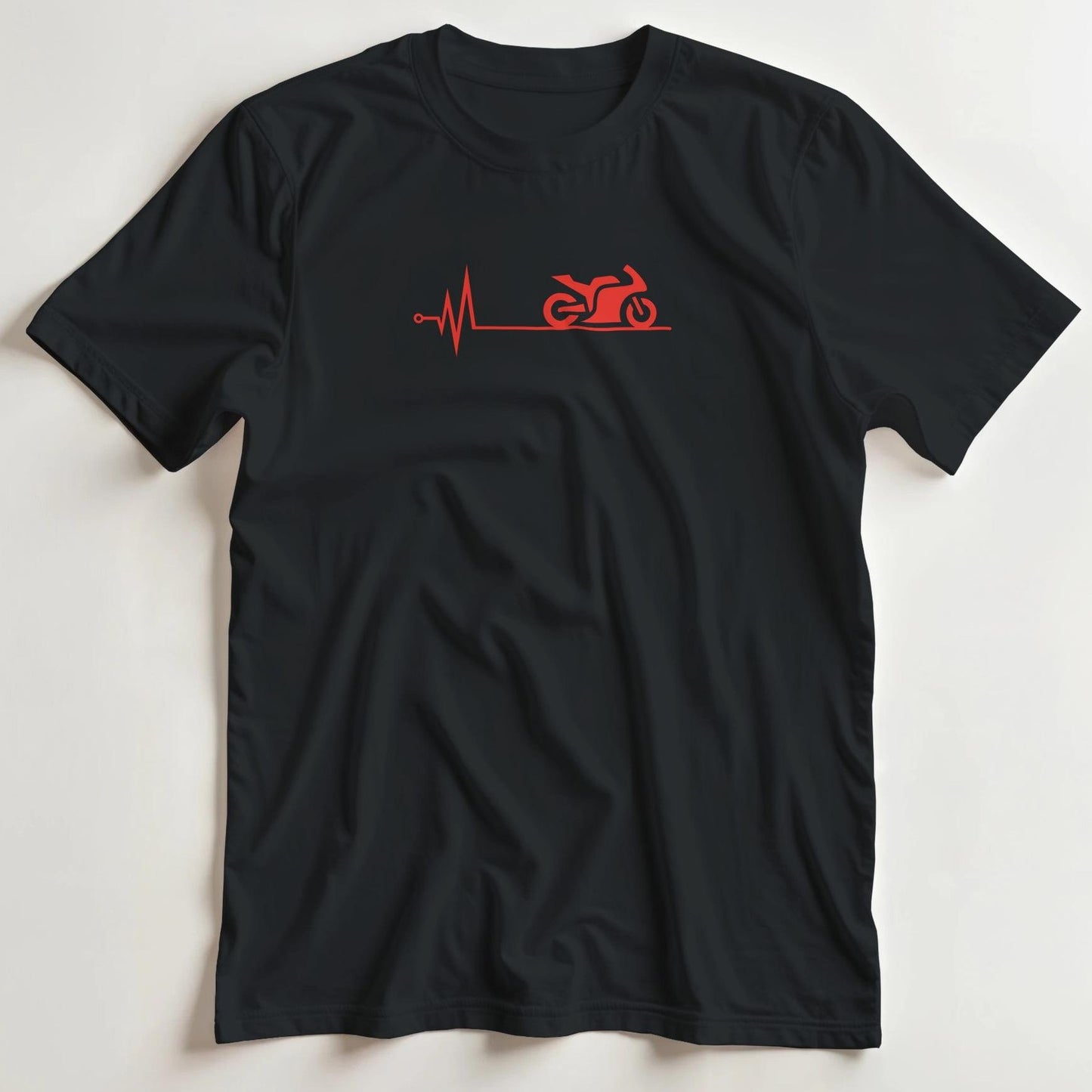 T-shirt en coupe unisexe et 100% coton en Noir 2XL imprimé avec un design Battement de Coeur Rouge T-Shirt .